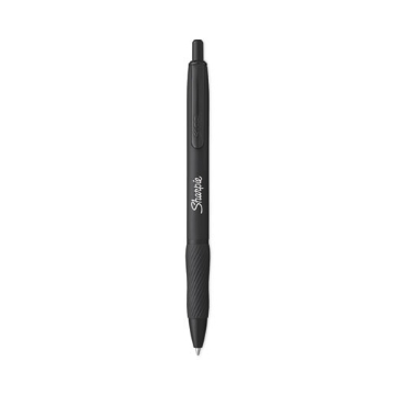Picture of S-Gel Premium Metal Barrel Gel Pen, Retractable, Medium 0.7 mm, Black Ink, Black Barrel, 4/Pack