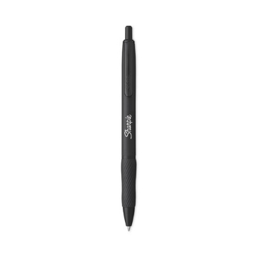 Picture of S-Gel Premium Metal Barrel Gel Pen, Retractable, Medium 0.7 mm, Black Ink, Black Barrel, Dozen