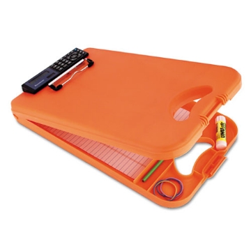 Picture of DeskMate II with Calculator, 0.5" Clip Capacity, Holds 8.5 x 11 Sheets, Hi-Vis Orange