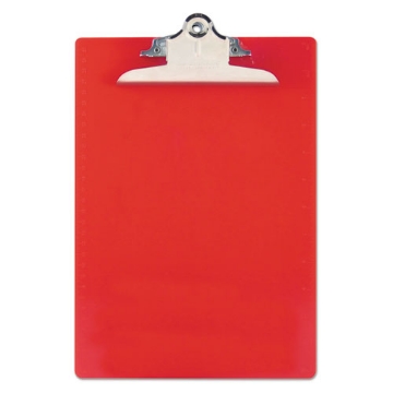 Picture of Recycled Plastic Clipboard with Ruler Edge, 1" Clip Capacity, Holds 8.5 x 11 Sheets, Red