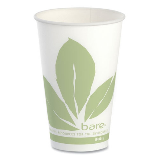 Picture of Bare Eco-Forward Paper Cold Cups, ProPlanet Seal, 12 oz, Green/White, 100/Sleeve, 20 Sleeves/Carton