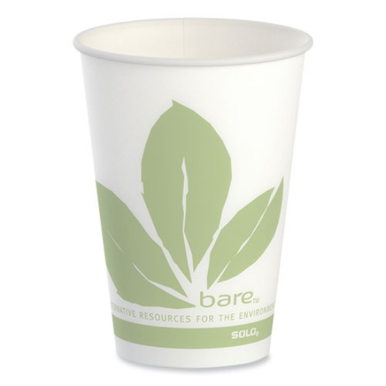 Picture of Bare Eco-Forward Paper Cold Cups, ProPlanet Seal, 7 oz, Green/White, 100/Sleeve, 20 Sleeves/Carton