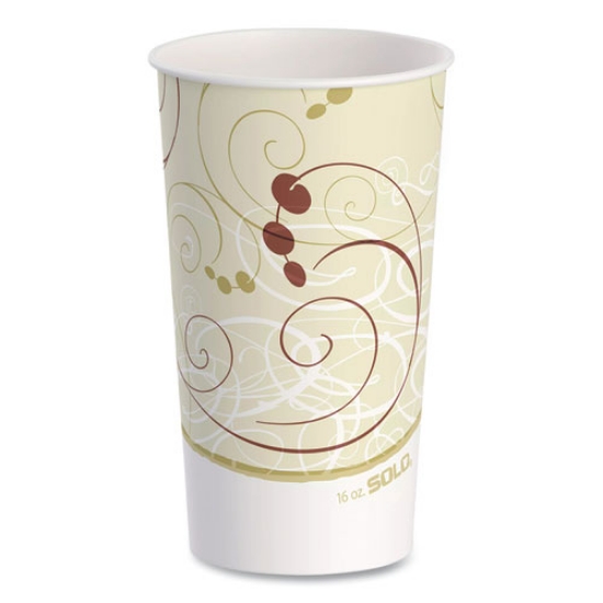 Picture of Double Sided Poly (DSP) Paper Cold Cups, 16 oz,  Beige/White, 50/Sleeve, 20 Sleeves/Carton