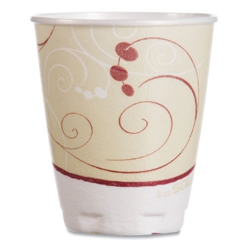 Picture of Trophy Plus Dual Temperature Insulated Cups In Symphony Design, 8 Oz, Beige, 100/pack