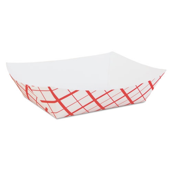 Picture of Paper Food Baskets, 5 lb Capacity, 8.48 x 5.86 x 2.09, Red/White, Paper, 500/Carton