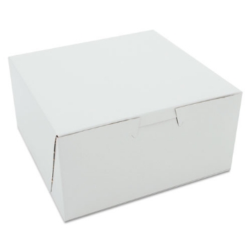 Picture of White One-Piece Non-Window Bakery Boxes, 6 x 6 x 3, White, Paper, 250/Carton