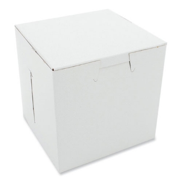 Picture of White One-Piece Non-Window Bakery Boxes, 4.5 x 4.5 x 4.5, White, Paper, 200/Carton