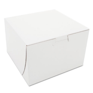 Picture of White One-Piece Non-Window Bakery Boxes, 6 x 6 x 4, White, Paper, 250/Bundle
