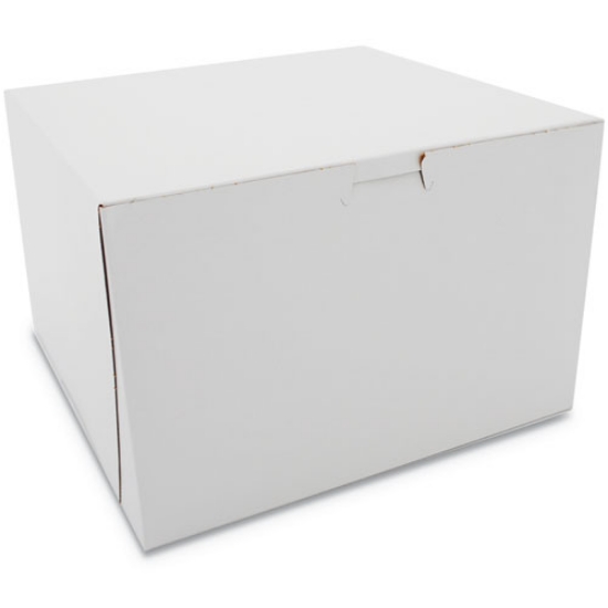 Picture of White One-Piece Non-Window Bakery Boxes, 9 x 9 x 6, White, Paper, 100/Carton