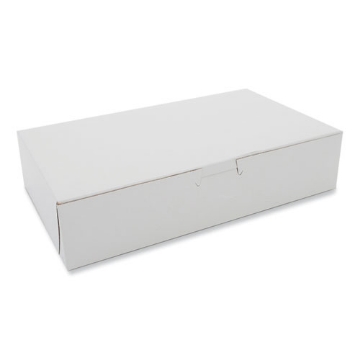 Picture of White One-Piece Non-Window Bakery Boxes, 10 x 6 x 2.25, White, Paper, 250/Carton