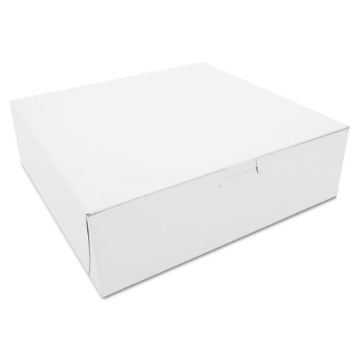 Picture of White One-Piece Non-Window Bakery Boxes, 10 x 10 x 3, White, Paper, 200/Carton