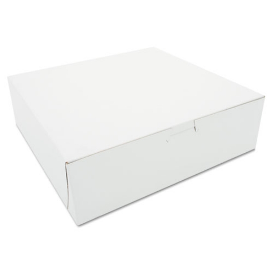 Picture of White One-Piece Non-Window Bakery Boxes, 10 x 10 x 3, White, Paper, 200/Carton