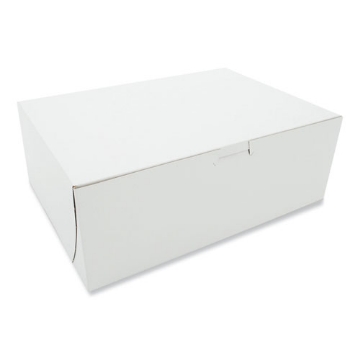 Picture of White One-Piece Non-Window Bakery Boxes, 11 x 8 x 4, White, Paper, 100/Bundle