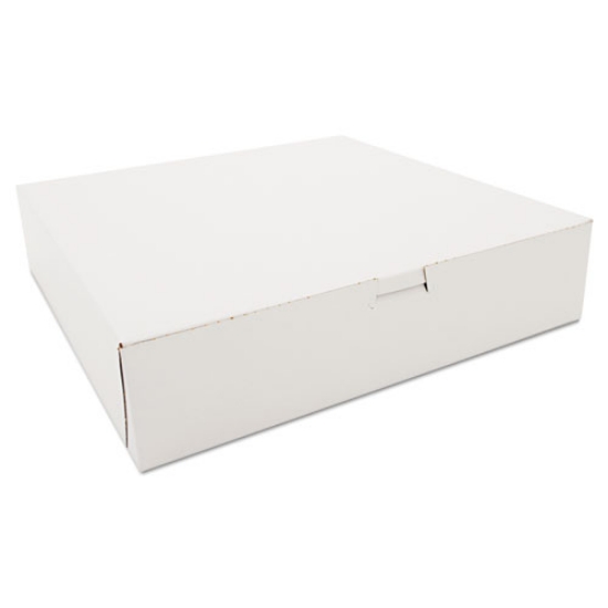 Picture of White One-Piece Non-Window Bakery Boxes, 12 x 12 x 2.75, White, Paper, 100/Carton