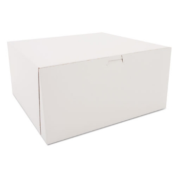 Picture of white one-piece non-window bakery boxes, 12 x 12 x 6, white, paper, 50/carton