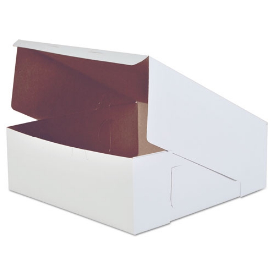 Picture of White One-Piece Non-Window Bakery Boxes, 14 x 14 x 5, White, Paper, 50/Carton