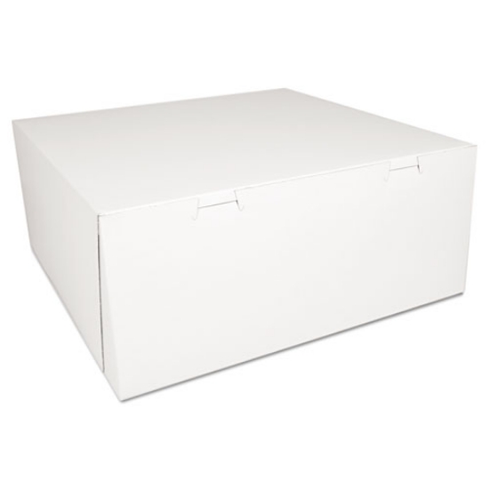 Picture of White One-Piece Non-Window Bakery Boxes, 14 x 14 x 6, White, Paper, 50/Carton