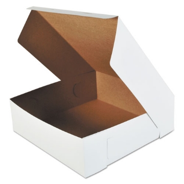 Picture of White One-Piece Non-Window Bakery Boxes, 16 x 16 x 5, White, Paper, 50/Carton