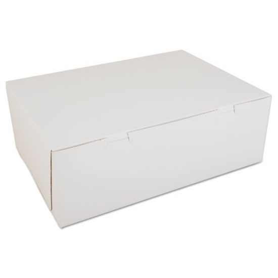Picture of White One-Piece Non-Window Bakery Boxes, 14.5 x 10.5 x 5, White, Paper, 100/Carton