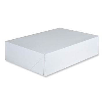 Picture of clay-coated donut boxes, 14 x 10 x 3.5, white, paper, 125/carton