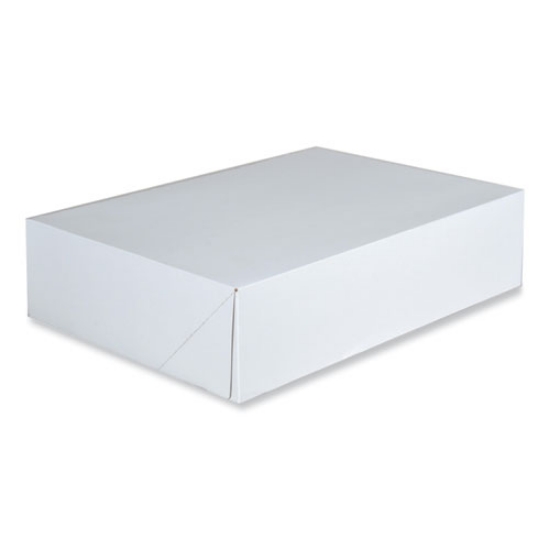 Picture of clay-coated donut boxes, 14 x 10 x 3.5, white, paper, 125/carton