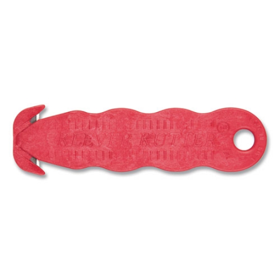 Picture of Klever Kutter Safety Cutter, 3 Razor Blades, 1" Blade, 4" Plastic Handle, Red