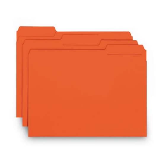 Picture of Interior File Folders, 1/3-Cut Tabs: Assorted, Letter Size, 0.75" Expansion, Orange, 100/Box