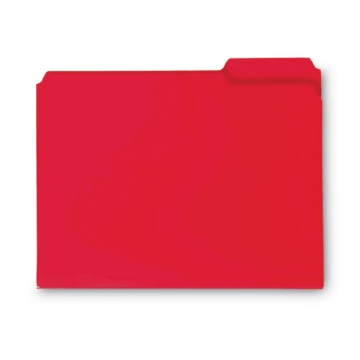 Picture of Top Tab Poly Colored File Folders, 1/3-Cut Tabs: Assorted, Letter Size, 0.75" Expansion, Red, 24/Box