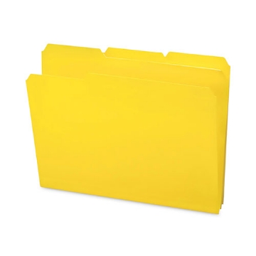 Picture of Top Tab Poly Colored File Folders, 1/3-Cut Tabs: Assorted, Letter Size, 0.75" Expansion, Yellow, 24/Box