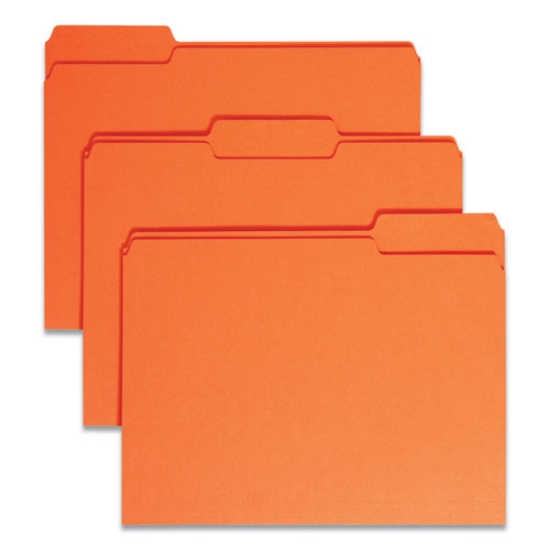 Picture of Colored File Folders, 1/3-Cut Tabs: Assorted, Letter Size, 0.75" Expansion, Orange, 100/Box