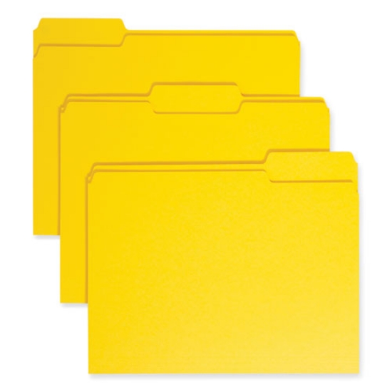 Picture of Colored File Folders, 1/3-Cut Tabs: Assorted, Letter Size, 0.75" Expansion, Yellow, 100/Box