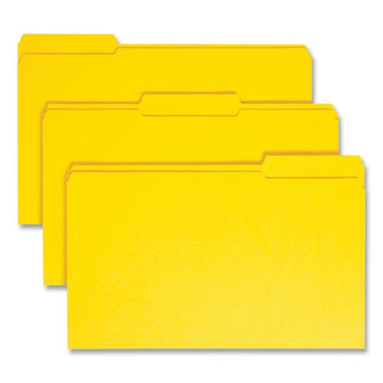 Picture of Reinforced Top Tab Colored File Folders, 1/3-Cut Tabs: Assorted, Legal Size, 0.75" Expansion, Yellow, 100/Box