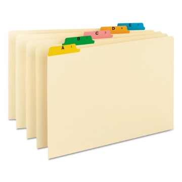 Picture of Alphabetic Top Tab Indexed File Guide Set, 1/5-Cut Top Tab, A To Z, 8.5 X 14, Manila, 25/set