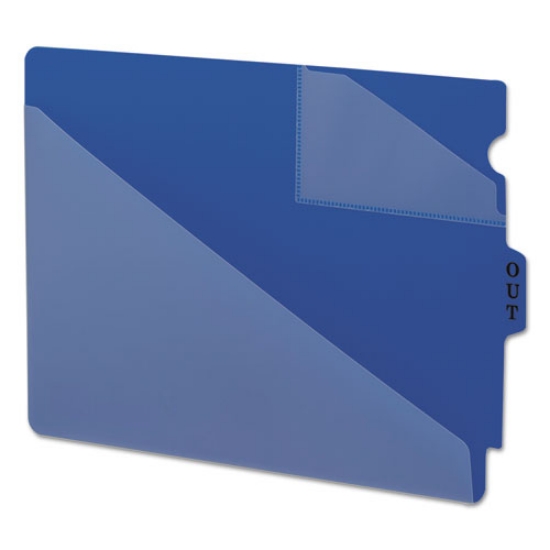 Picture of End Tab Poly Out Guides, Two-Pocket Style, 1/3-Cut End Tab, Out, 8.5 X 11, Blue, 50/box