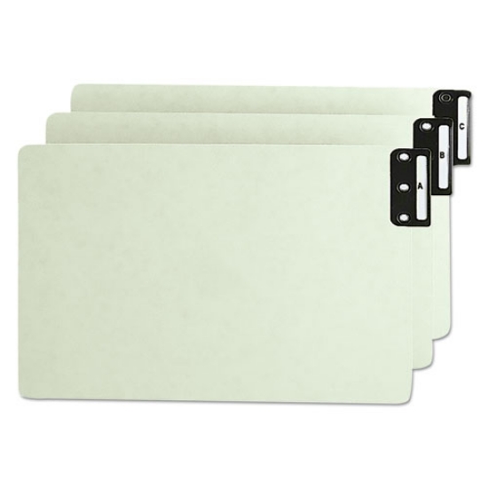 Picture of 100% Recycled End Tab Pressboard Guides With Metal Tabs, 1/3-Cut End Tab, A To Z, 8.5 X 14, Green, 25/set