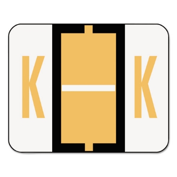 Picture of A-Z Color-Coded End Tab Filing Labels, K, 1 X 1.25, White, 500/roll