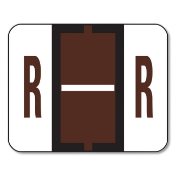 Picture of A-Z Color-Coded End Tab Filing Labels, R, 1 X 1.25, White, 500/roll