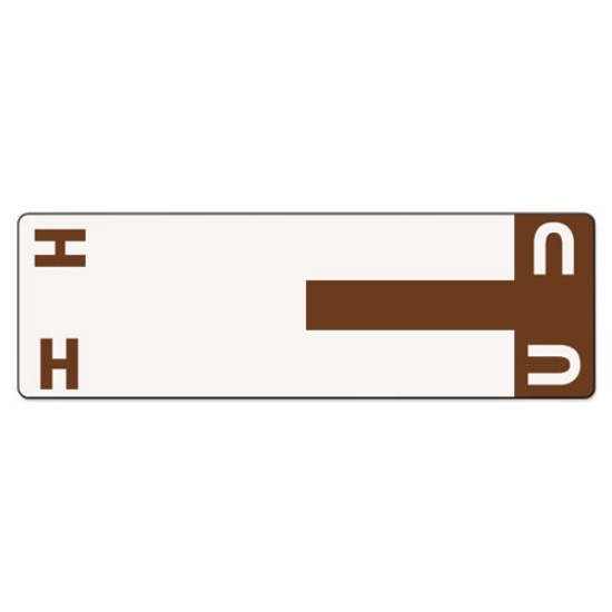 Picture of Alphaz Color-Coded First Letter Combo Alpha Labels, H/u, 1.16 X 3.63, Dark Brown/white, 5/sheet, 20 Sheets/pack