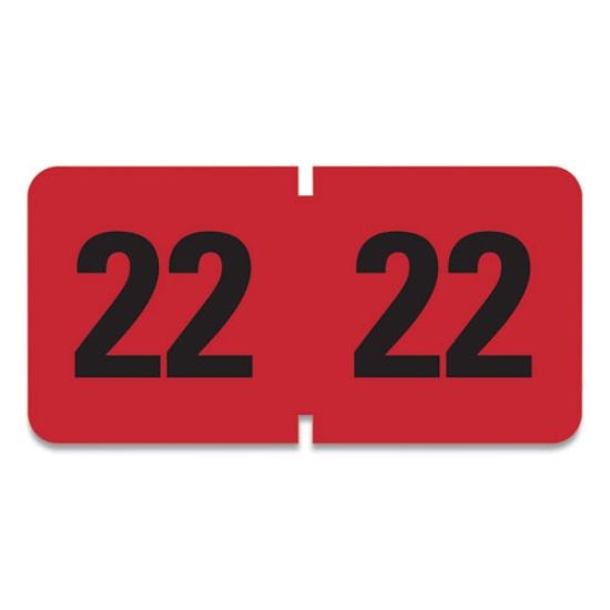 Picture of Yearly End Tab File Folder Labels, 22, 0.75 X 1.5, Red, 500 Labels/roll