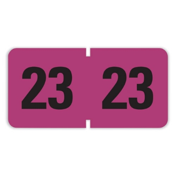 Picture of Yearly End Tab File Folder Labels, 23, 0.75 x 1.5, Purple, 500 Labels/Roll