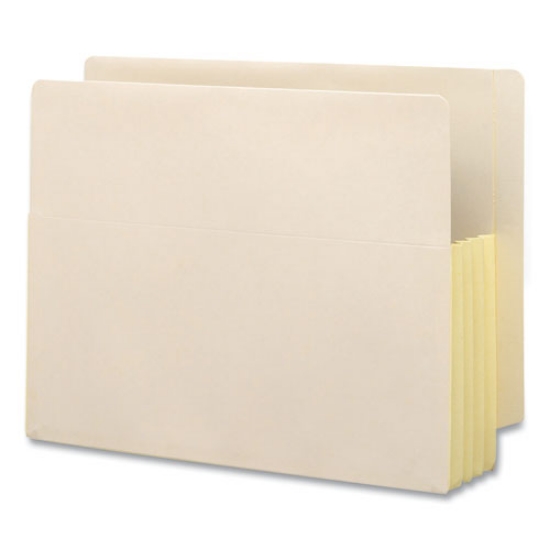 Picture of Manila End Tab File Pockets with Tyvek-Lined Gussets, 3.5" Expansion, Letter Size, Manila, 10/Box