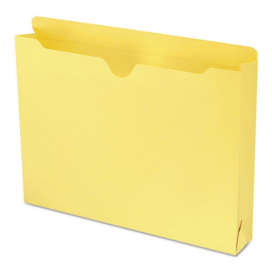 Picture of Colored File Jackets With Reinforced Double-Ply Tab, Straight Tab, Letter Size, Yellow, 50/box