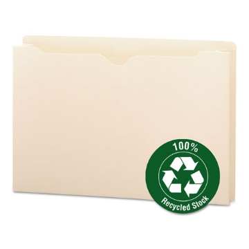 Picture of 100% Recycled Top Tab File Jackets, Straight Tab, Legal Size, Manila, 50/box