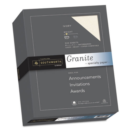 Picture of Granite Specialty Paper, 24 lb Bond Weight, 8.5 x 11, Ivory, 500/Ream