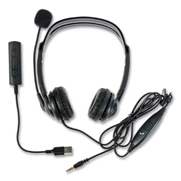 Picture of ZuM3500 Binaural Over The Head USB Headset, Black