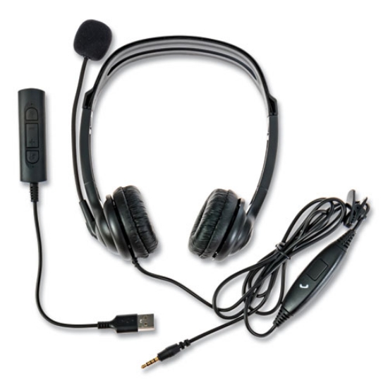 Picture of ZuM3500 Binaural Over The Head USB Headset, Black