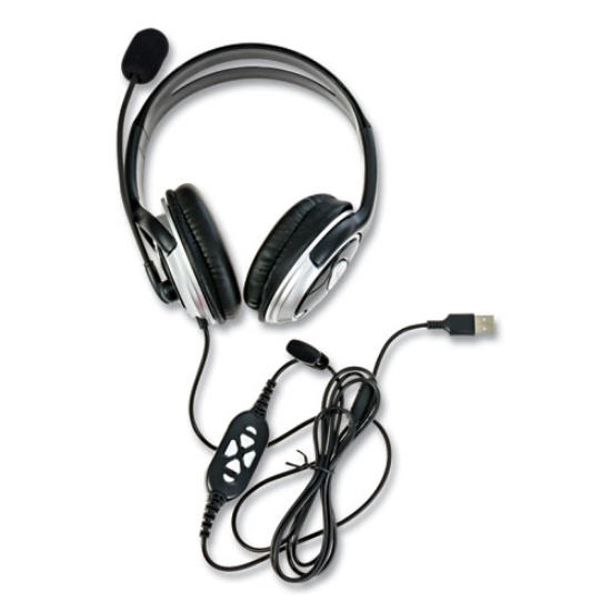 Picture of ZuM Binaural Over The Head Headset, Black/Silver