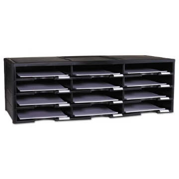 Picture of STOREX LITERATURE ORGANIZER, 12 COMPARTMENTS, 10.63 X 13.3 X 31.4, BLACK