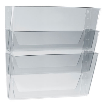 Picture of Wall File, 3 Sections, Legal Size 16" x 4" x 14", Clear, 3/Set
