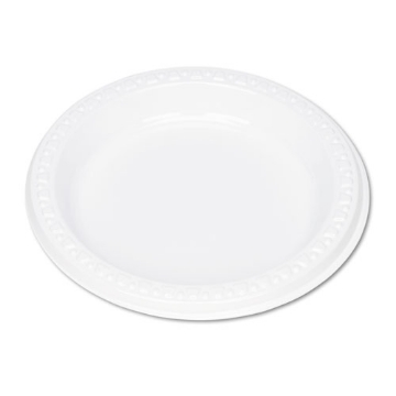 Picture of Plastic Dinnerware, Plates, 6" Dia, White, 125/pack